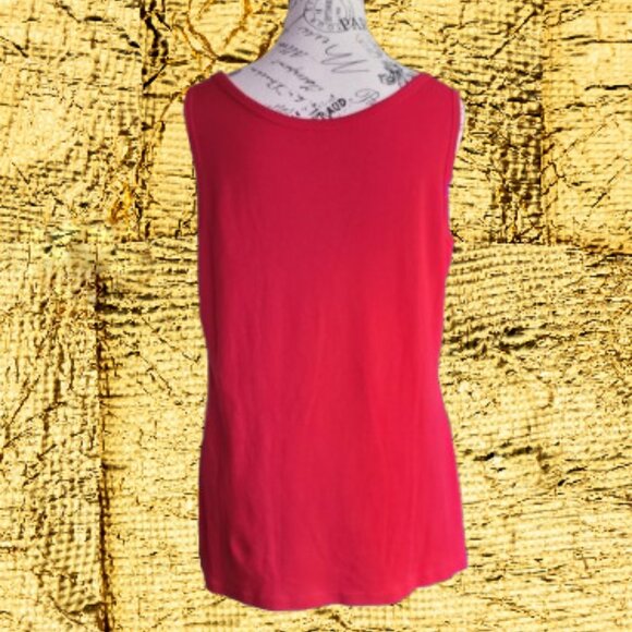 St. John's Bay US Red Flag Color Red Tank Top - Picture 8 of 16